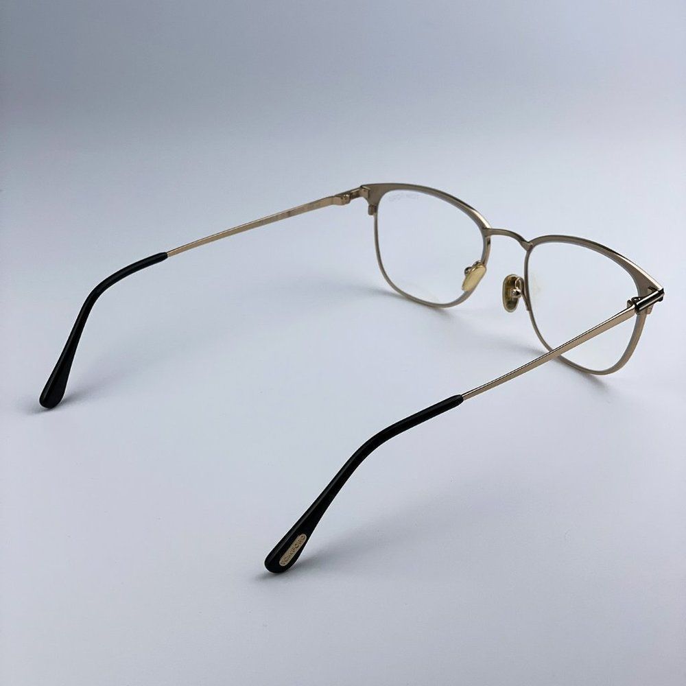 Tom Ford FT5750-B 001 Eyeglasses Black Gold Blue Block Square Unisex - Picture 8 of 12